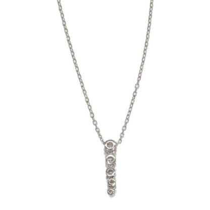 Gradation necklace in K18 white gold with 0.37ct diamonds and 42cm chain