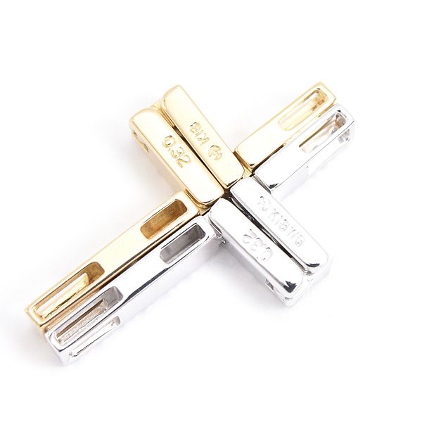 Tasaki cross pendant for ladies with diamonds 0.64ct set in 2WAY K18 yellow and white gold