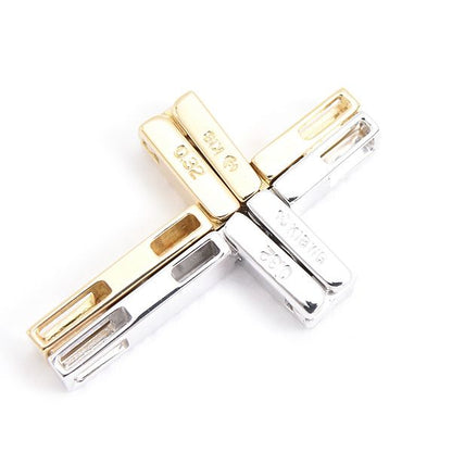Tasaki cross pendant for ladies with diamonds 0.64ct set in 2WAY K18 yellow and white gold