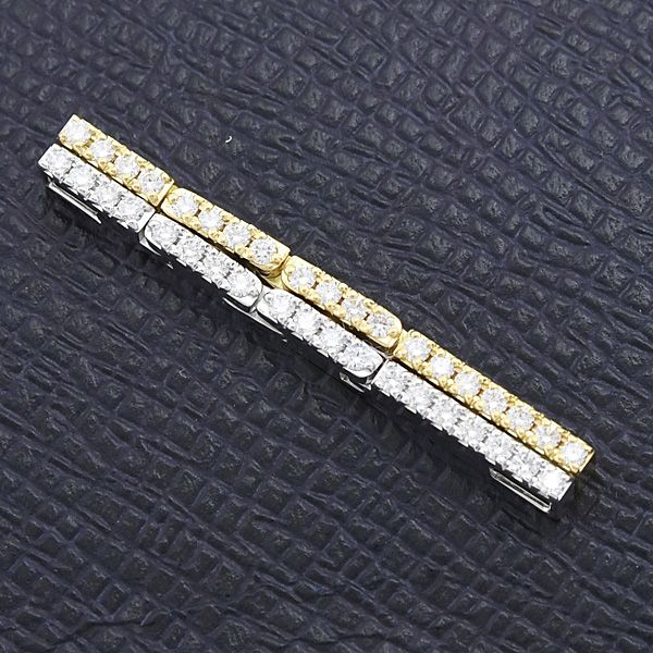 Tasaki cross pendant for ladies with diamonds 0.64ct set in 2WAY K18 yellow and white gold