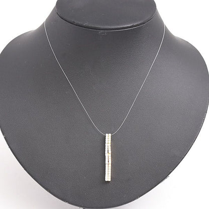 Tasaki cross pendant for ladies with diamonds 0.64ct set in 2WAY K18 yellow and white gold