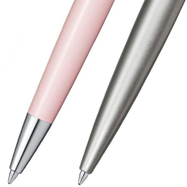 Waterman Metropolitan Essential Crystal Line Satin CT oil-based ballpoint pen with brass lacquered body and nickel palladium clip