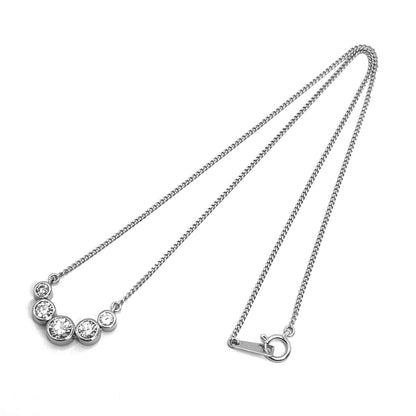 Tasaki Diamond Necklace Pt900 with 1.03ct elongated diamond and 38cm platinum chain