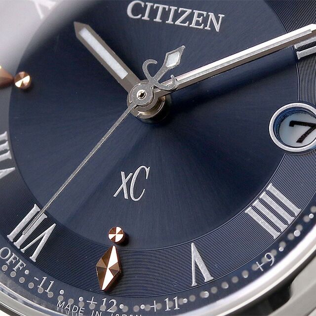 Citizen xC Ladies ES9490-61L Cross Sea Light watch with navy dial and light silver band