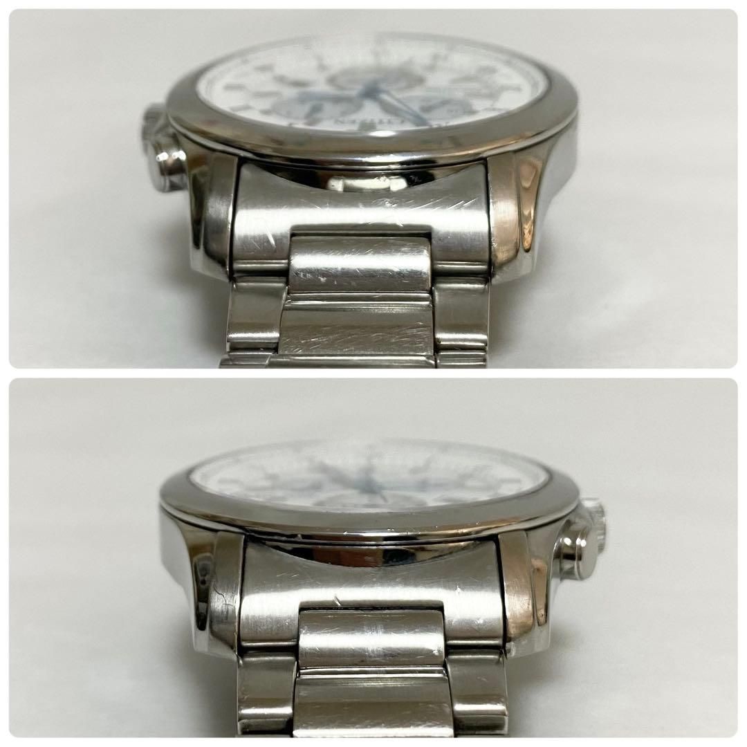CITIZEN Eco-Drive Perpetual Calendar men's watch model E820-R006592 with silver case and black leather strap
