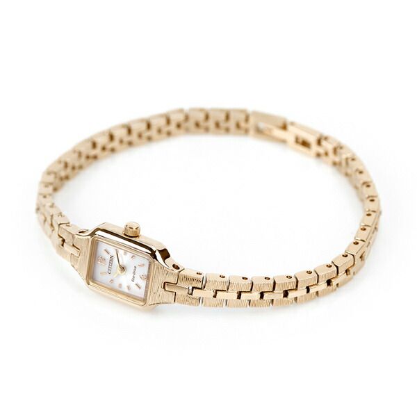 Citizen Ladies EG2043-57A wristwatch with silver dial and pink gold stainless steel band