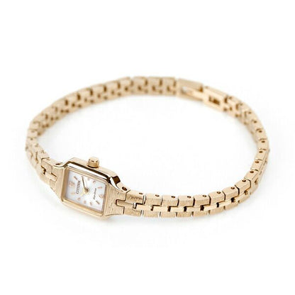 Citizen Ladies EG2043-57A wristwatch with silver dial and pink gold stainless steel band