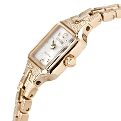 Citizen Ladies EG2043-57A wristwatch with silver dial and pink gold stainless steel band
