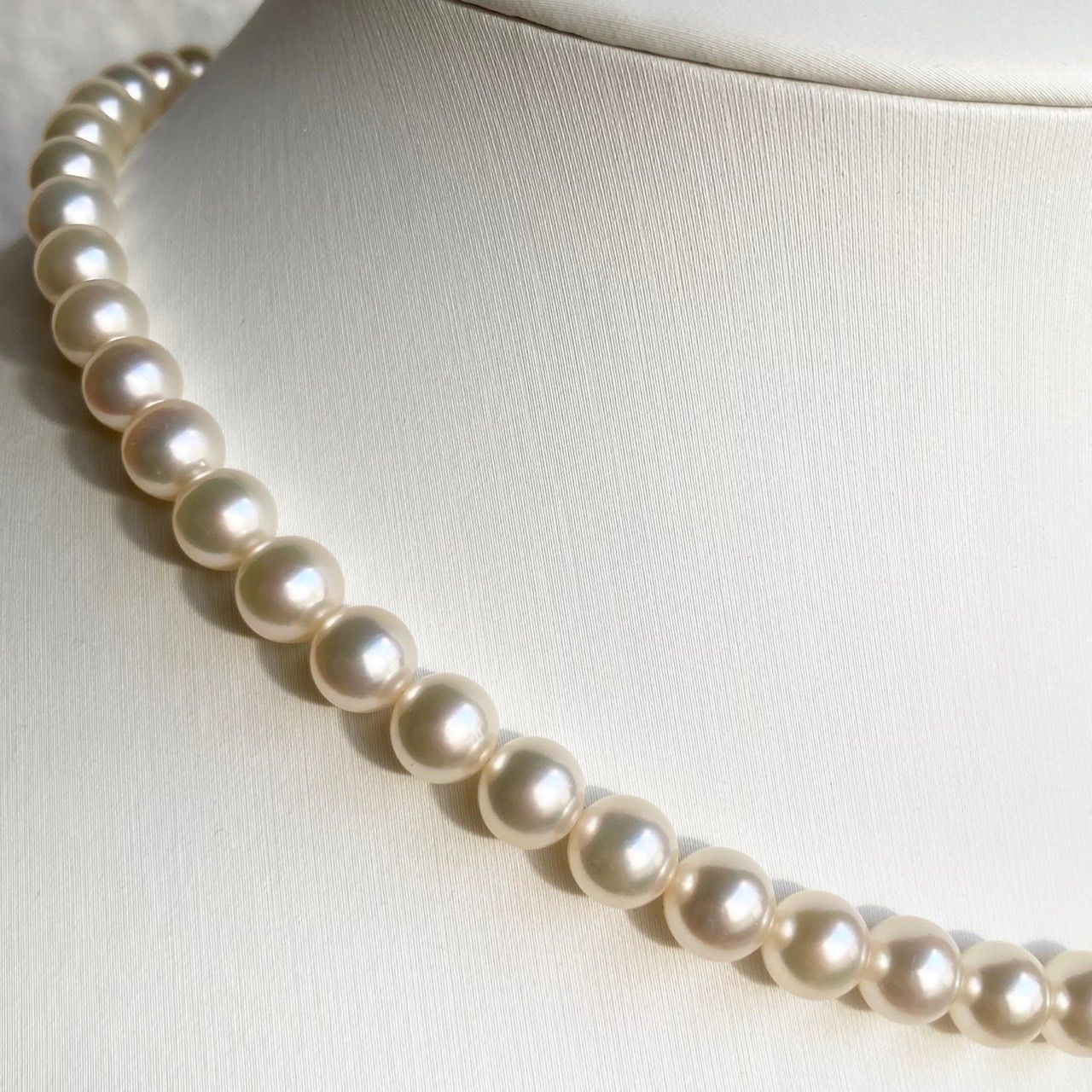 Hanadama Akoya pearls necklace 6.5-7.0mm size, 40cm silver wire finish with certification