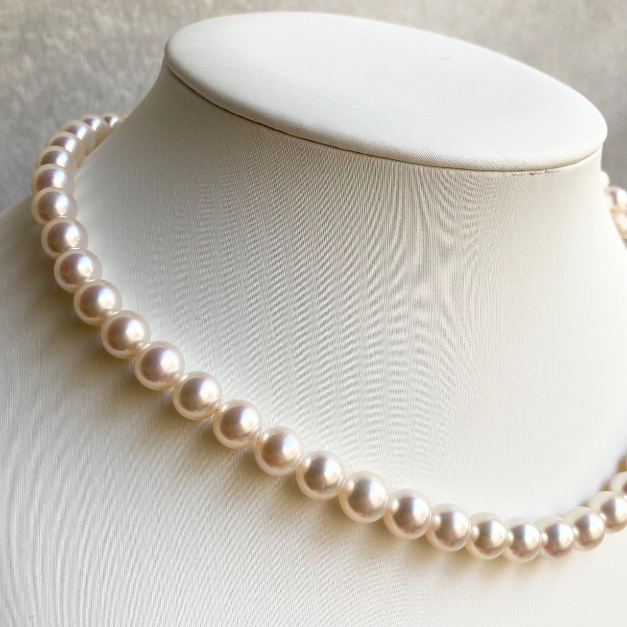 Hajikizashi Akoya Pearl Necklace 7.5-8.0mm pearls 42cm length silver with certification
