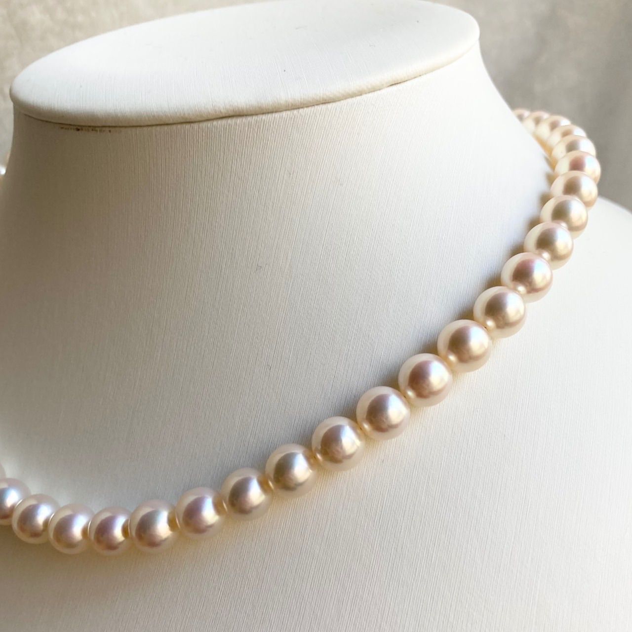 Hajikizashi Akoya Pearl Necklace 7.5-8.0mm pearls 42cm length silver with certification