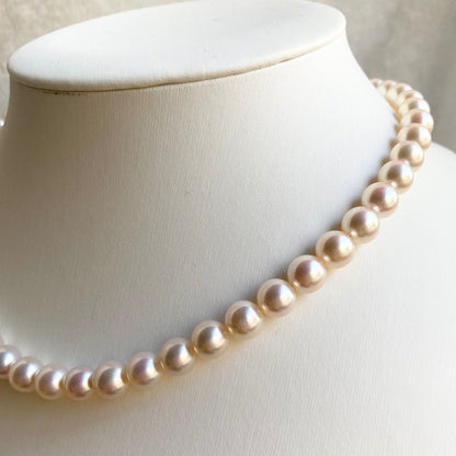 Hajikizashi Akoya Pearl Necklace 7.5-8.0mm pearls 42cm length silver with certification