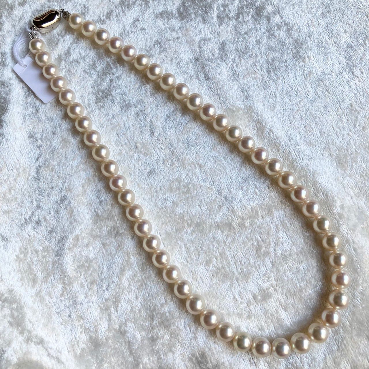 Hajikizashi Akoya Pearl Necklace 7.5-8.0mm pearls 42cm length silver with certification