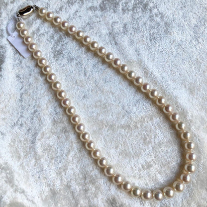 Hajikizashi Akoya Pearl Necklace 7.5-8.0mm pearls 42cm length silver with certification