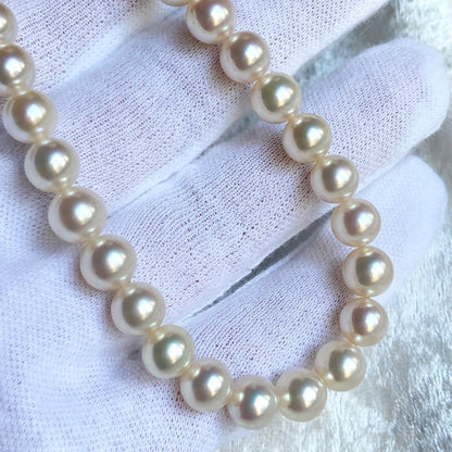 Hajikizashi Akoya Pearl Necklace 7.5-8.0mm pearls 42cm length silver with certification