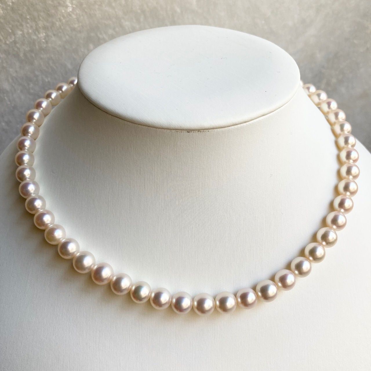 Hajikizashi Akoya Pearl Necklace 7.5-8.0mm pearls 42cm length silver with certification