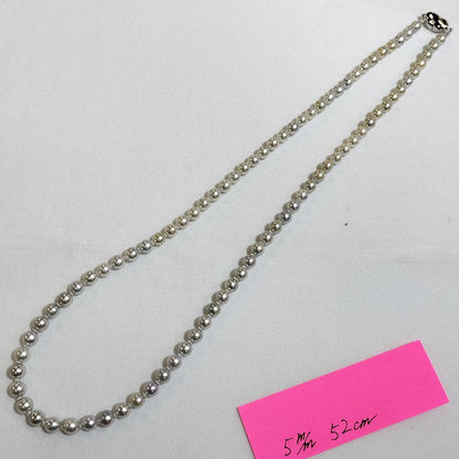 Akoya Pearl Natural Blue Necklace featuring 5mm pearls on a 52cm chain
