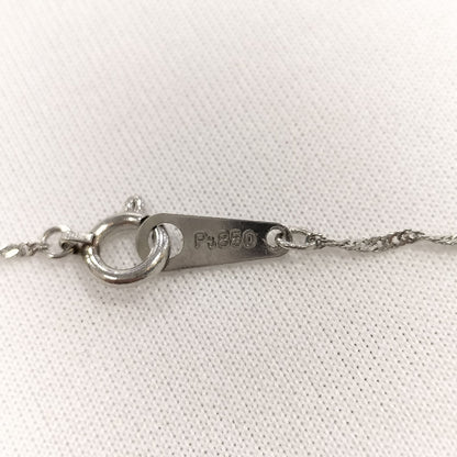 Pt850 Akoya pearl baby station necklace with 4mm pearls and 44 cm silver chain