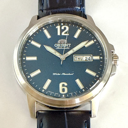 ORIENT B094 Big Face ORIENT Blue Dial Skeleton Back Automatic Men's Watch — Japanese