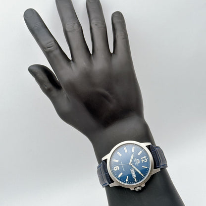 ORIENT B094 Big Face ORIENT Blue Dial Skeleton Back Automatic Men's Watch — Japanese