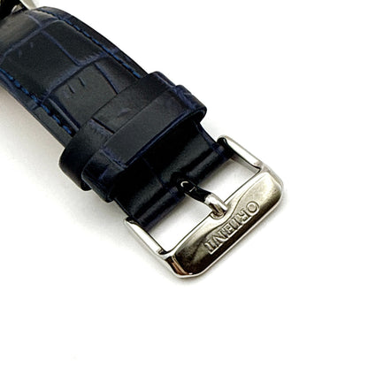ORIENT B094 Big Face ORIENT Blue Dial Skeleton Back Automatic Men's Watch — Japanese