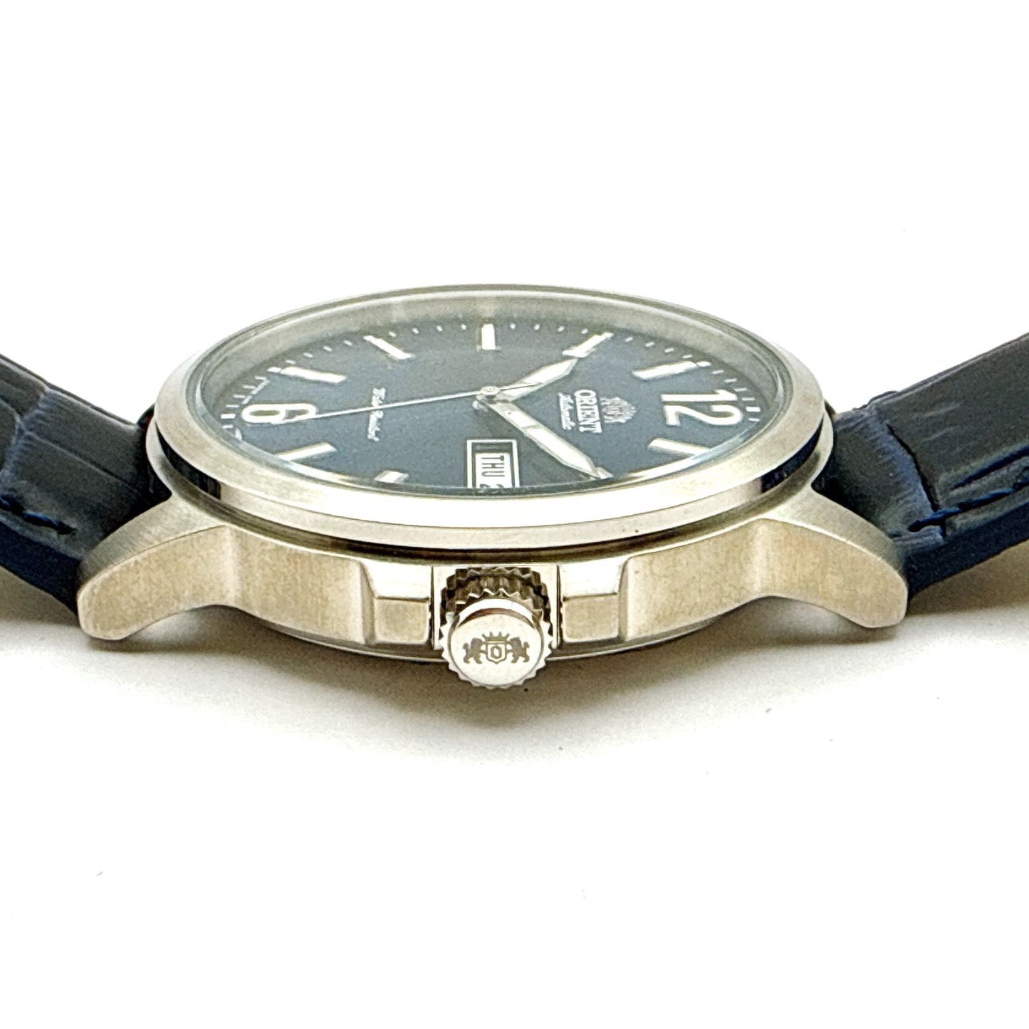 ORIENT B094 Big Face ORIENT Blue Dial Skeleton Back Automatic Men's Watch — Japanese