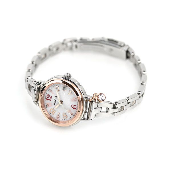Citizen Wicca KL0-511-11 ladies silver solar atomic watch with silver dial and band