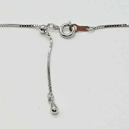 Light pink 8.2mm Akoya pearl single-bead necklace on thin silver chain 0.8mm wide