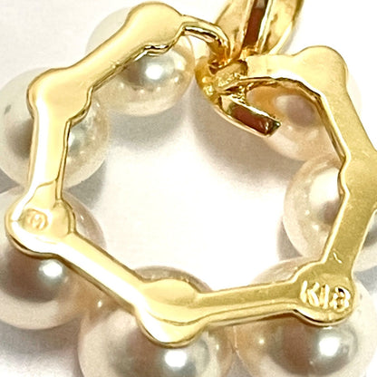MIKIMOTO pearl and diamond necklace with 4.0-5.5mm pearls on a 40cm K18YG gold chain