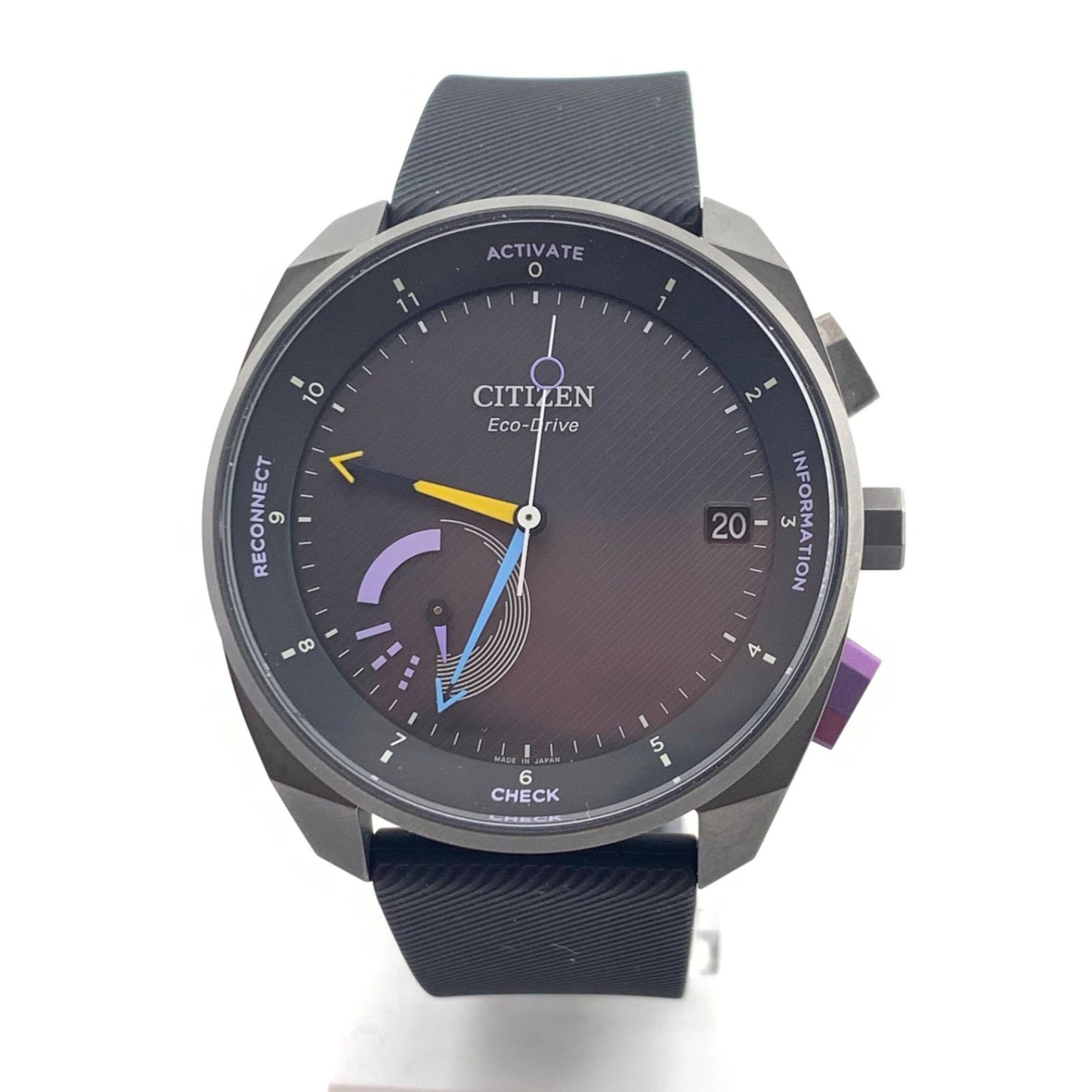 中古 CITIZEN Eco-Drive W510MV watch with dark gray dial and silicon band made in Japan
