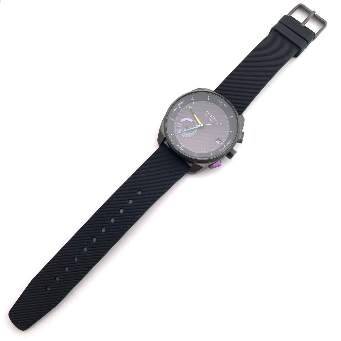 中古 CITIZEN Eco-Drive W510MV watch with dark gray dial and silicon band made in Japan
