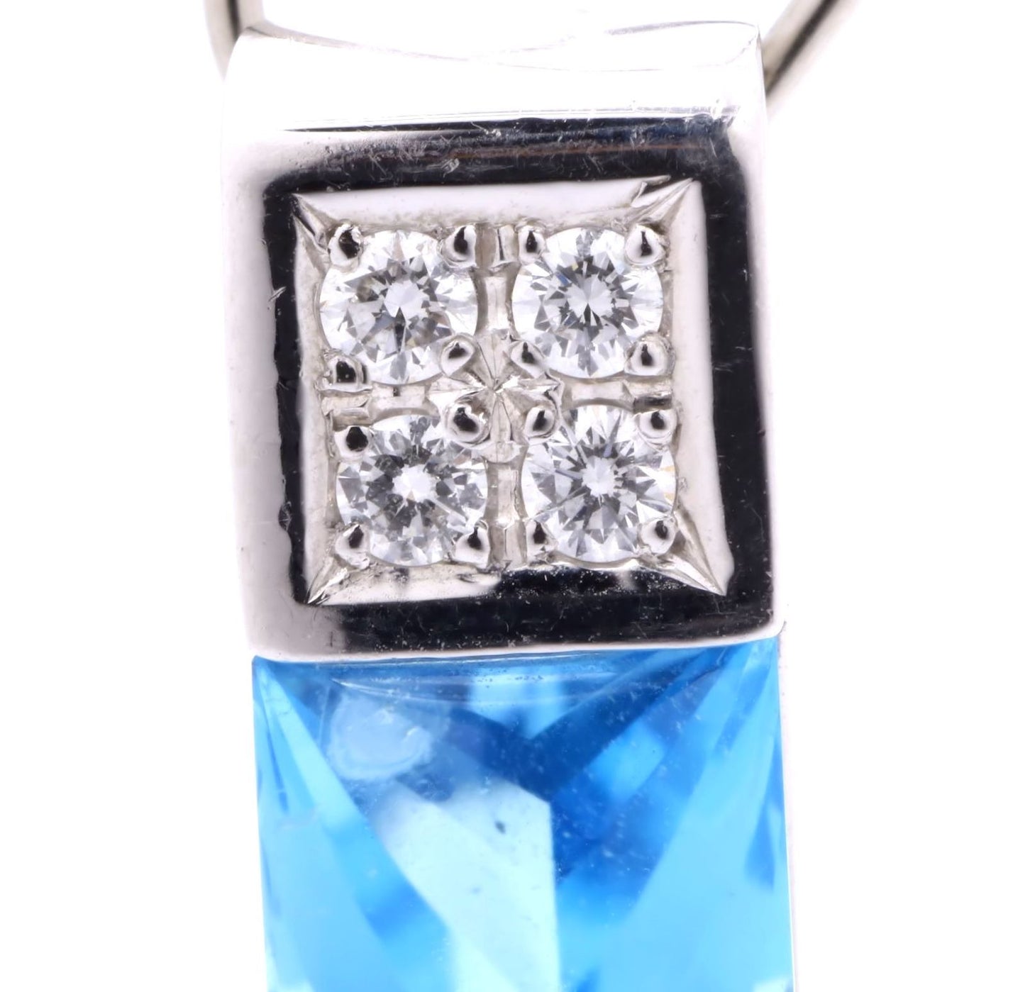 TASAKI necklace featuring a pearl, blue topaz gemstone, and 0.11ct diamonds on a 40cm chain