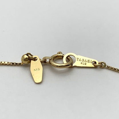 K18YG Tasaki Mabe pearl necklace with diamond pendant in gold, 45cm length, for ladies