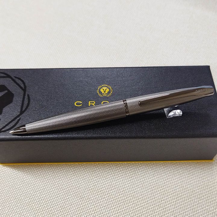 Cross ATX Titanium Gray ballpoint pen with metal body and twist mechanism