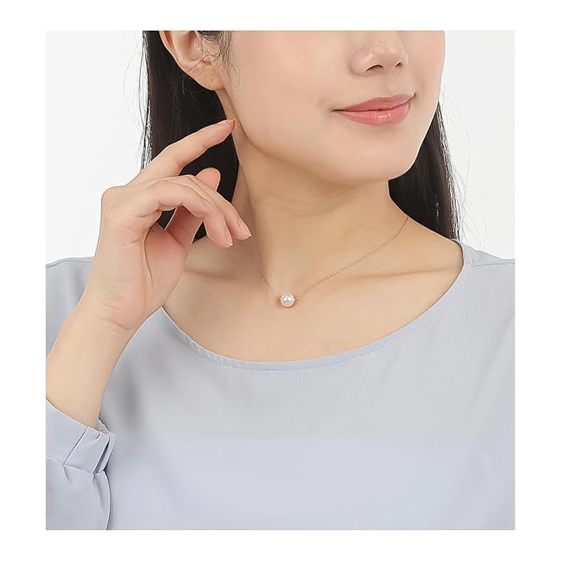 Pluster Pearl Necklace featuring 8.5-9mm single Akoya pearl on surgical stainless steel chain with gift box