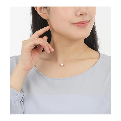 Pluster Pearl Necklace featuring 8.5-9mm single Akoya pearl on surgical stainless steel chain with gift box