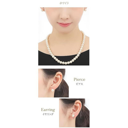PLUSTER shell pearl necklace and earring set with 8mm gray Akoya pearls and brass clasp
