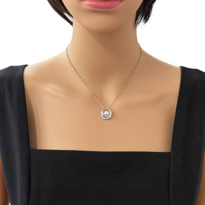 Mikimoto 18K white gold pendant top with a round Akoya pearl for ladies in silver color
