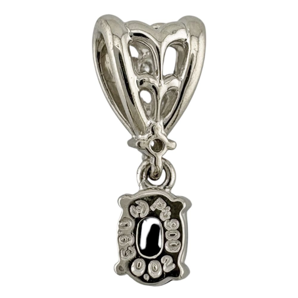 Tasaki Pt900 platinum pendant top featuring a blue sapphire for ladies in silver color weighing 2.4 grams