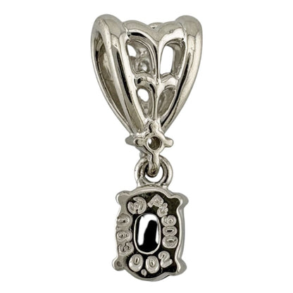 Tasaki Pt900 platinum pendant top featuring a blue sapphire for ladies in silver color weighing 2.4 grams