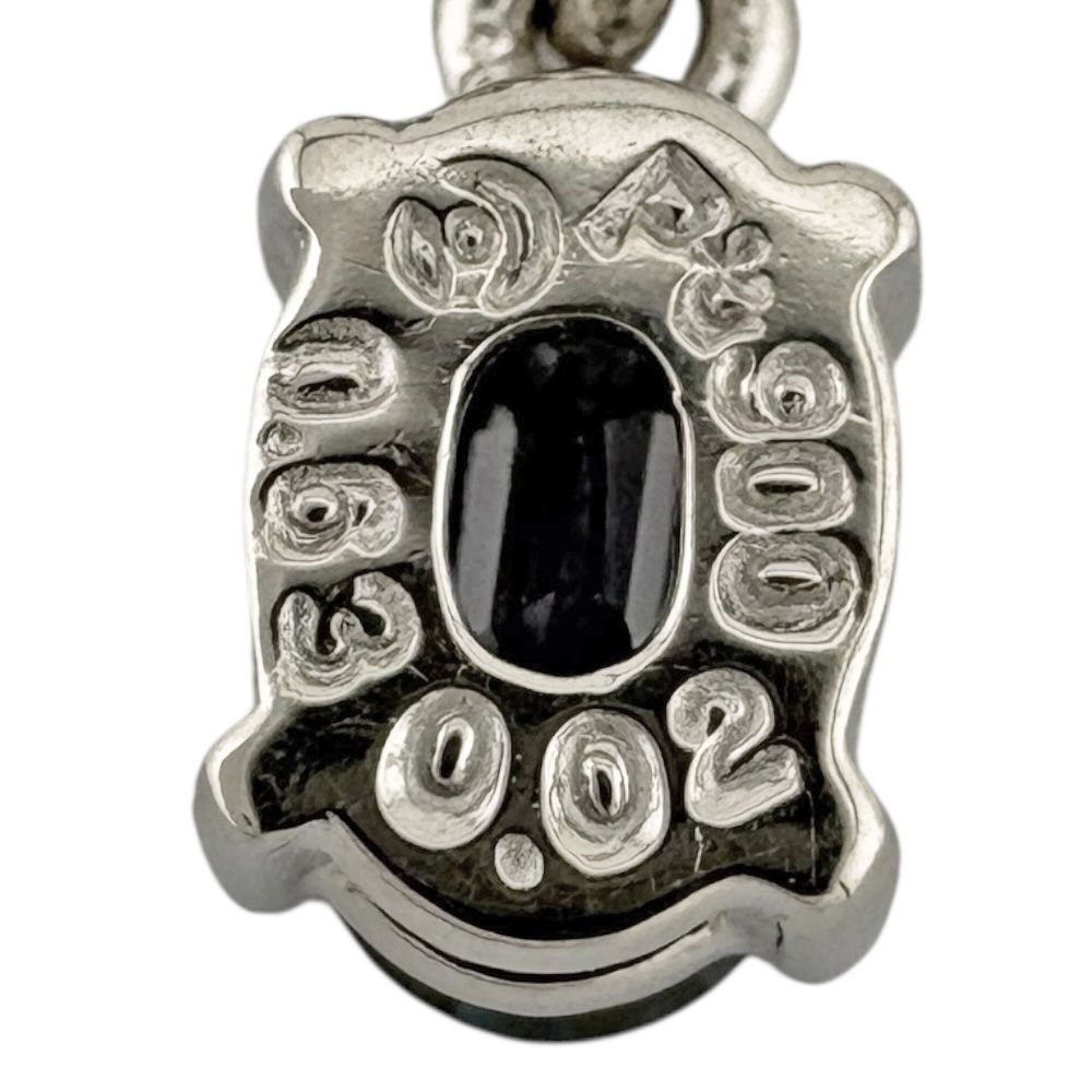 Tasaki Pt900 platinum pendant top featuring a blue sapphire for ladies in silver color weighing 2.4 grams