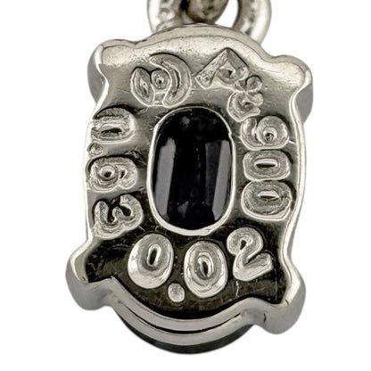 Tasaki Pt900 platinum pendant top featuring a blue sapphire for ladies in silver color weighing 2.4 grams