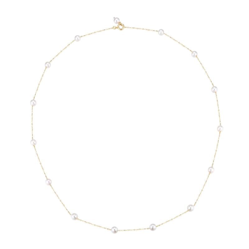 KOKO Pearl Akoya real pearl necklace with 15 beads 4.0-4.4 mm on Japanese 10K gold chain