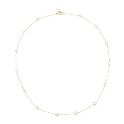 KOKO Pearl Akoya real pearl necklace with 15 beads 4.0-4.4 mm on Japanese 10K gold chain