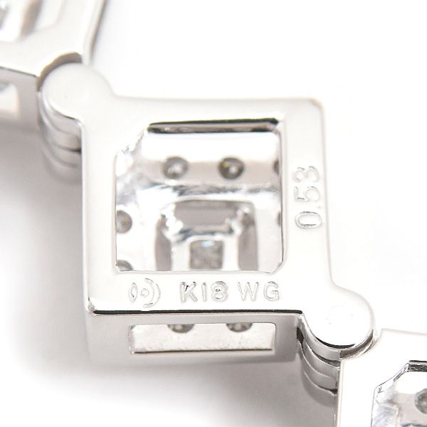 Tasaki 2WAY square and heart diamond pendant in white gold K18WG with 0.53 carats diamonds