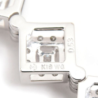 Tasaki 2WAY square and heart diamond pendant in white gold K18WG with 0.53 carats diamonds