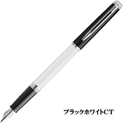 Waterman Metropolitan Essential Color Blocking fountain pen in black and white with cap and palladium clip