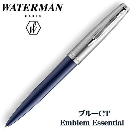 Waterman Emblem Essential ballpoint pen in black with twist mechanism and aluminum body