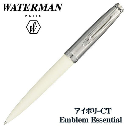 Waterman Emblem Essential ballpoint pen in black with twist mechanism and aluminum body