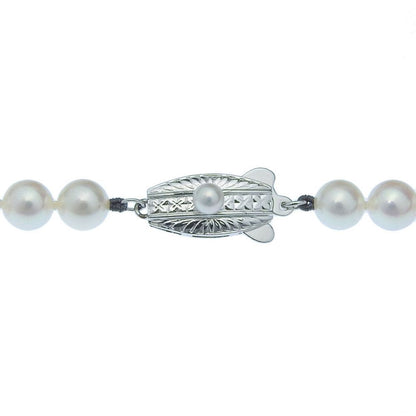 Mikimoto 6.5mm Akoya pearl necklace 39cm length with silver clasp, used condition